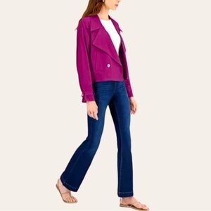 INC International Concepts Women's Double-Breasted Jacket in Cranberry